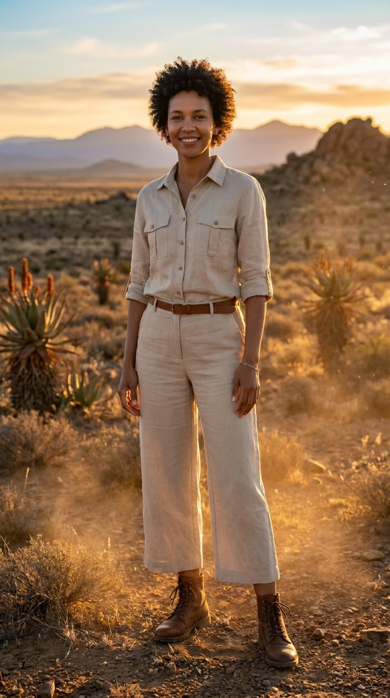Karoo · golden-hour veld · safari neutrals